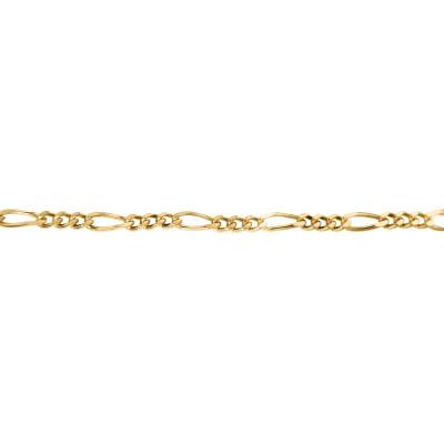 Chaîne Figaro en Or Jaune 375, Longueur 41 cm, Largeur 1,80 mm - Manillon