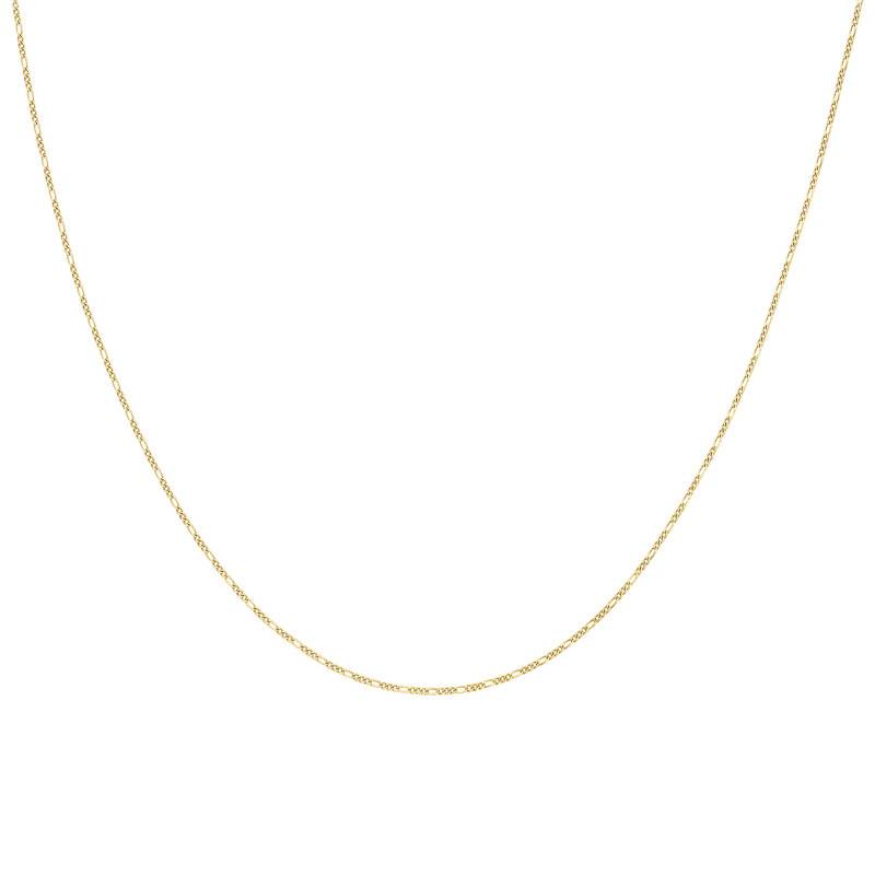 375 Yellow Gold Figaro Chain, Length 41 cm, Width 1.10 mm to 1.80 mm - Manillon