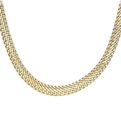 375 Yellow Gold American Chain, Length 43 cm, Width 8.90 mm - Manillon