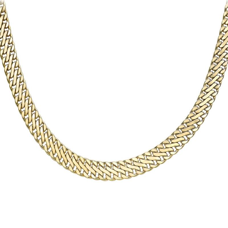 375 Yellow Gold American Chain, Length 43 cm, Width 8.90 mm - Manillon