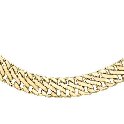 Collier Américaine en Or Jaune 375, 8.90 mm, Longueur 43 cm, Largeur 8,90 mm - Manillon