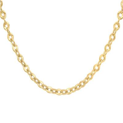 Chaîne Diamantée en Or Jaune 375, Longueur 46 cm, Largeur 4,30 mm - Manillon