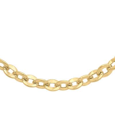 Chaîne Diamantée en Or Jaune 375, Longueur 46 cm, Largeur 4,30 mm - Manillon