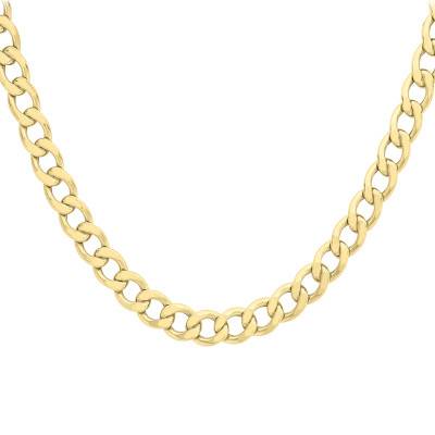 375 Yellow Gold Flat Curb Chain, Length 46 cm, Width 7.90 mm - Manillon