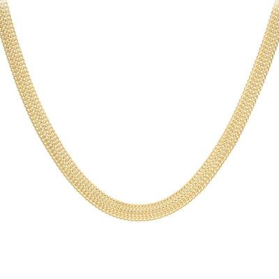 375 Yellow Gold Domed Curb Chain, Length 46 cm - Manillon