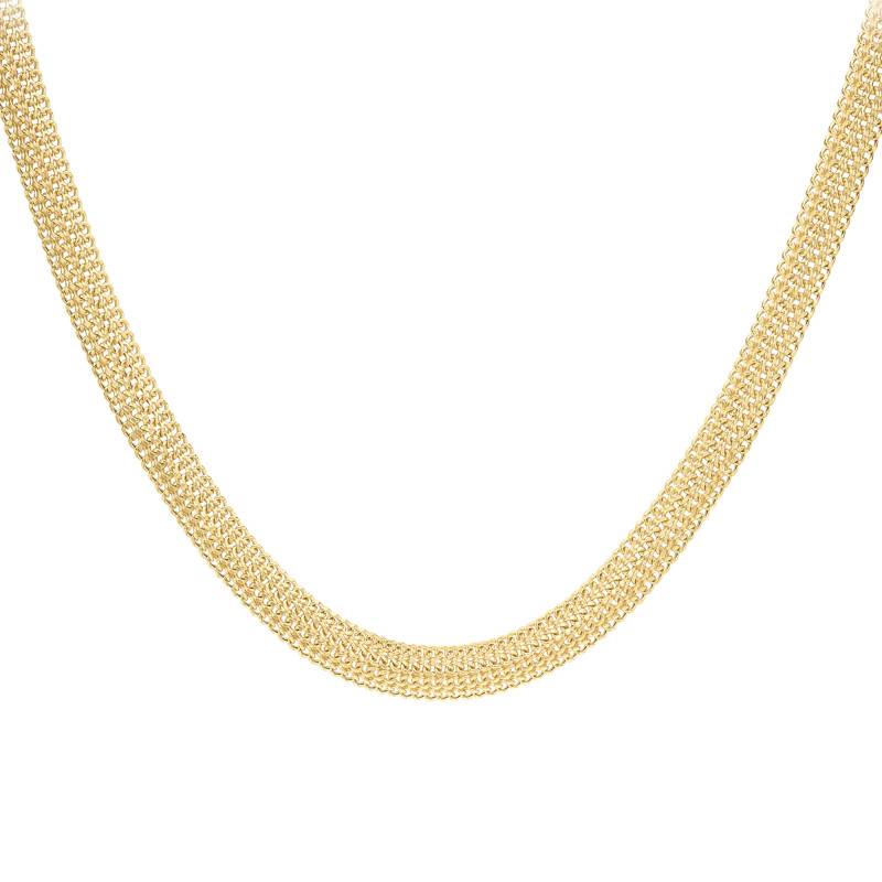 375 Yellow Gold Domed Curb Chain, Length 46 cm - Manillon