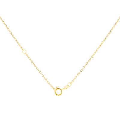 Collier Ovale Émaillé Or Jaune 375 & Diamants, Longueur 39 à 45 cm - Emanessence