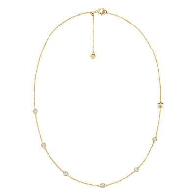 Kors Brilliance 925 Silver Yellow Gold-Plated Necklace & Cubic Zirconia, Length 43 cm - Michael Kors