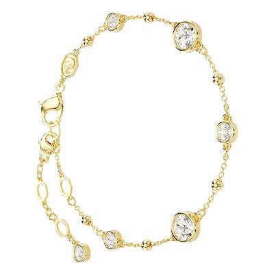 Gold-Tone Metal & White Crystal Imber Bracelet, Length 16.5 cm to 19.5 cm - 5680094 - Swarovski