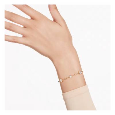 Gold-Tone Metal & White Crystal Imber Bracelet, Length 16.5 cm to 19.5 cm - 5680094 - Swarovski