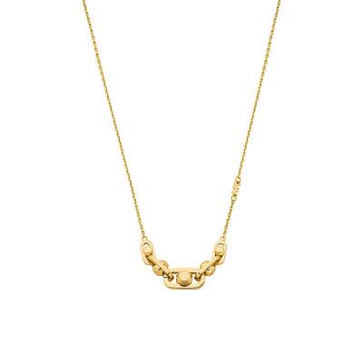 Astor Link 925 Silver 585 Yellow Gold-Plated Necklace, 41 cm to 43 cm Adjustable Length - Michael Kors