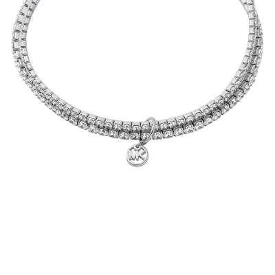 Bracelet Tennis Kors Brilliance Double Plaqué Platine & Zircones - Michael Kors