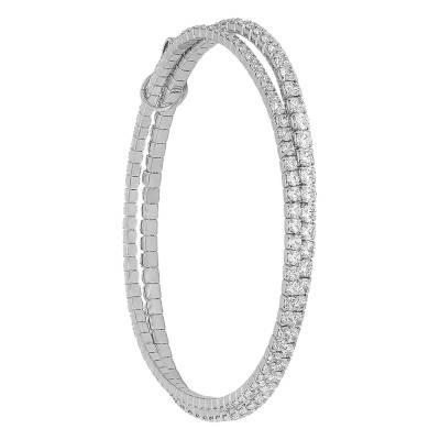 Bracelet Tennis Kors Brilliance Double Plaqué Platine & Zircones - Michael Kors