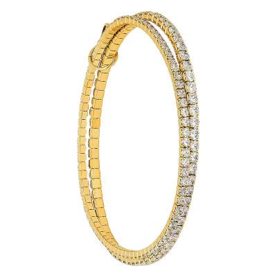Kors Brilliance Double Yellow Gold-Plated & Cubic Zirconia Tennis Bracelet - Michael Kors