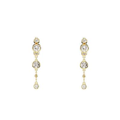 Gold-Toned Metal & White Crystals Imber Drop Earrings - 5680097 - Swarovski