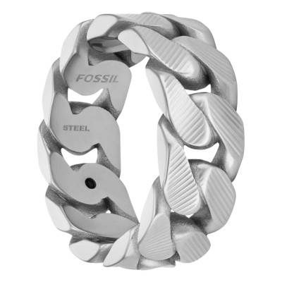 Bague Chaîne Harlow Linear Texture en Acier - Fossil