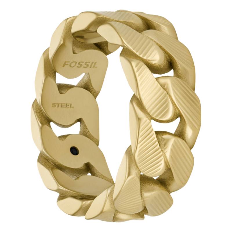 Harlow Linear Texture Gold-Tone Steel Chain Ring - JF04699710 - Fossil