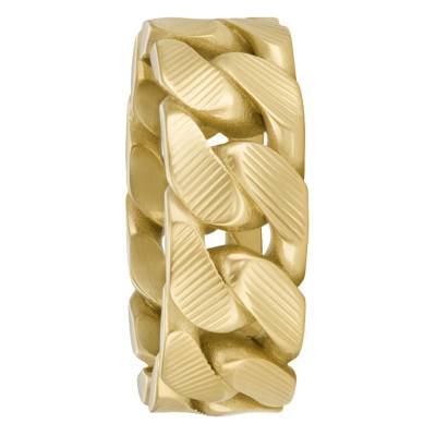 Bague Chaîne Harlow Linear Texture en Acier Doré - Fossil