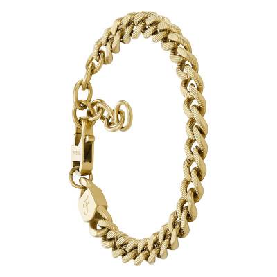 Harlow Gold-Tone Steel Curb Chain Bracelet, Length 16,50 cm, Width 10 mm - Fossil