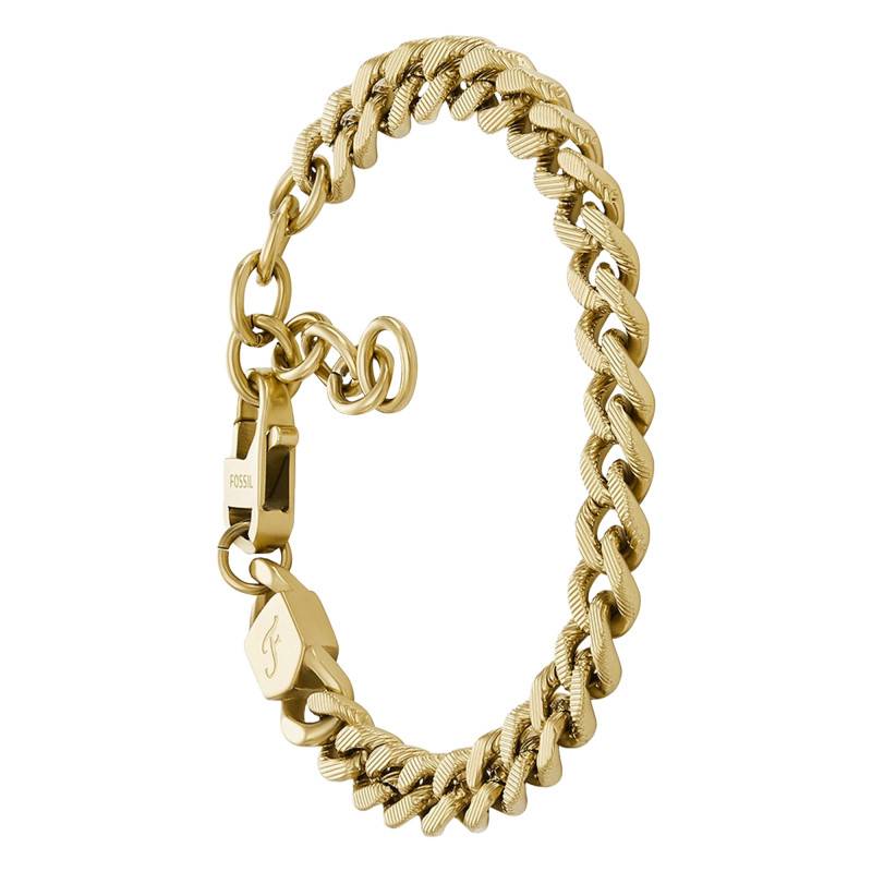 Harlow Gold-Tone Steel Curb Chain Bracelet, Length 16,50 cm, Width 10 mm - Fossil
