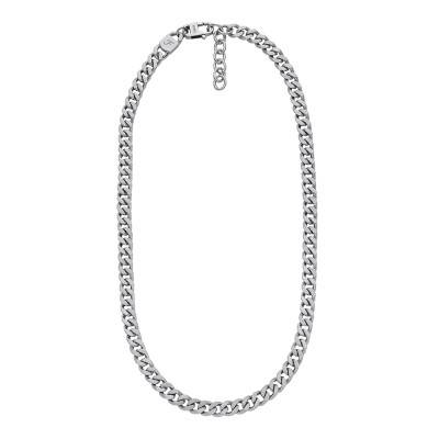 "Harlow Curb Chain Necklace in Steel, Length 50,80 cm" - Fossil