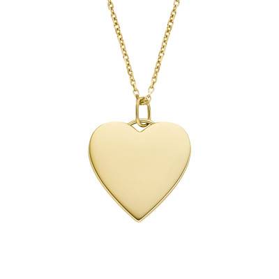 Drew Heart Gold-Tone Steel Necklace, 40.6 cm - Fossil