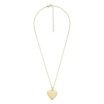 Drew Heart Gold-Tone Steel Necklace, 40.6 cm - Fossil