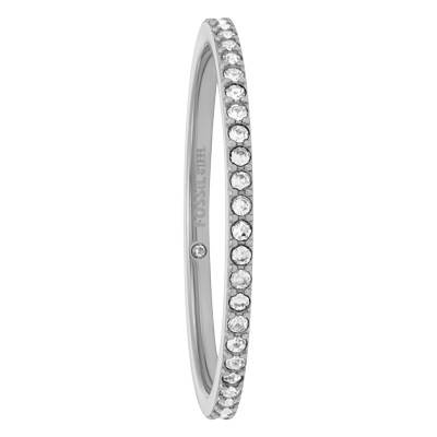 All Stacked Up Steel & Cubic Zirconia Ring - Fossil