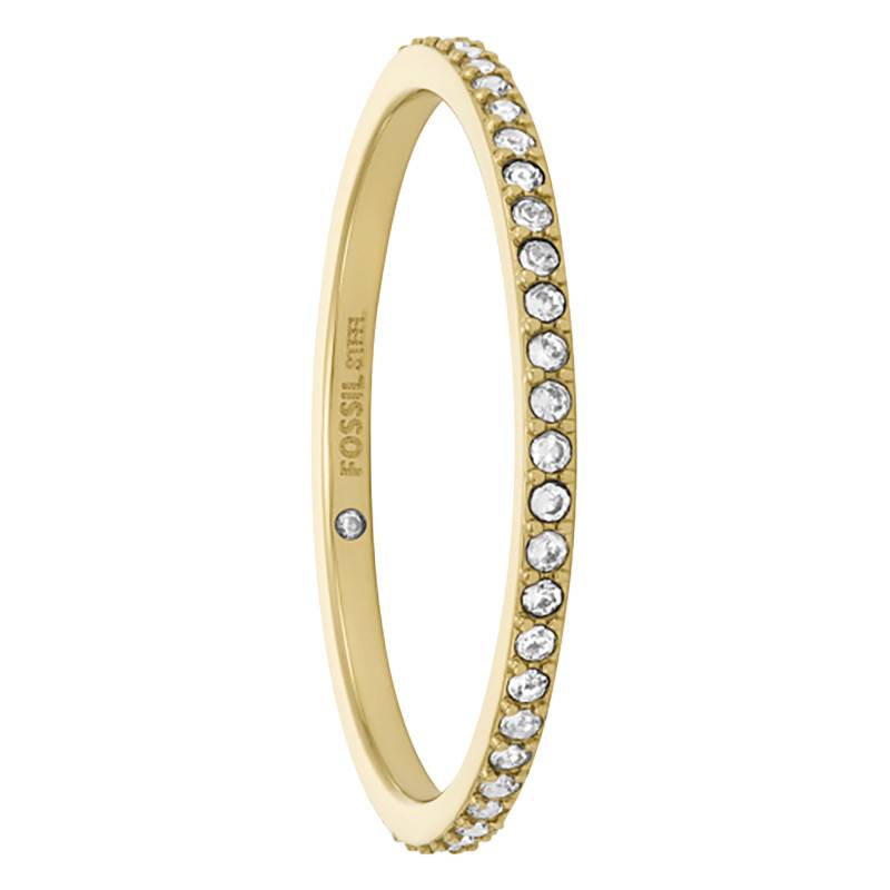 All Stacked Up Gold-Tone Steel & Zirconium Oxide Ring - Fossil