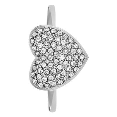Sadie Heart Steel & Zirconium Oxide Ring - Fossil