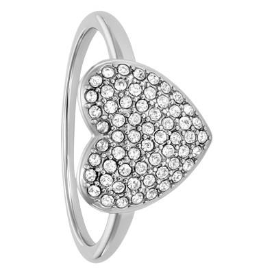 Bague Sadie Coeur en Acier & Zircones - Fossil