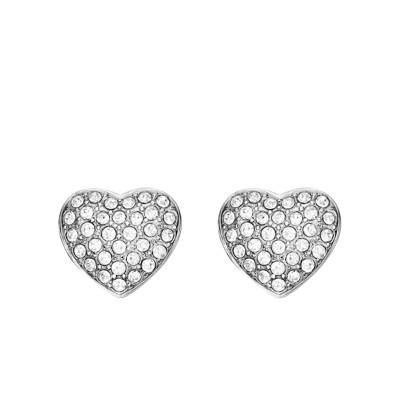 Boucles d'oreilles Sadie Coeurs en Acier & Zircones - Fossil