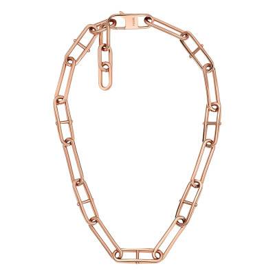Collier Heritage D-Link en Acier Rosé, Longueur 40 à 46 cm - Fossil
