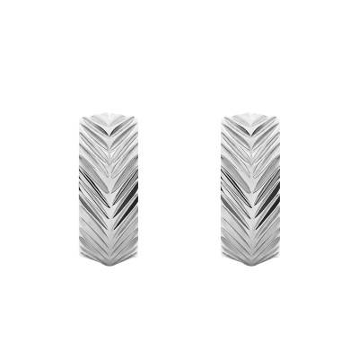 Créoles Harlow Linear Texture Petit Modèle en Acier - Fossil