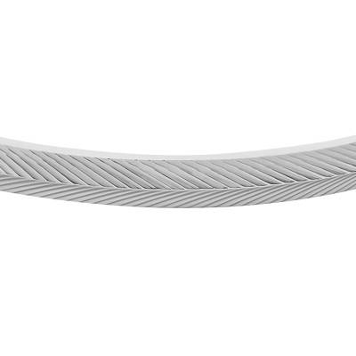 Harlow Linear Texture Open Stainless Steel Bangle Bracelet, Length 17.50 cm, Width 5 mm - Fossil
