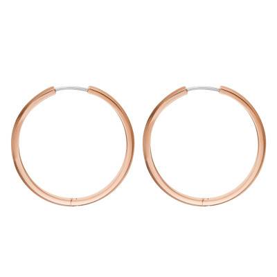 Créoles Harlow Linear Texture en Acier Rosé - Fossil