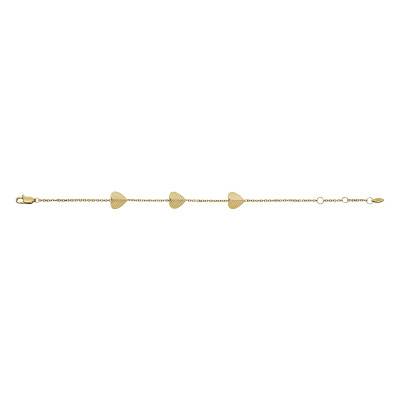 Bracelet Harlow Coeurs en Acier Doré, Longueur 16,51 cm - Fossil