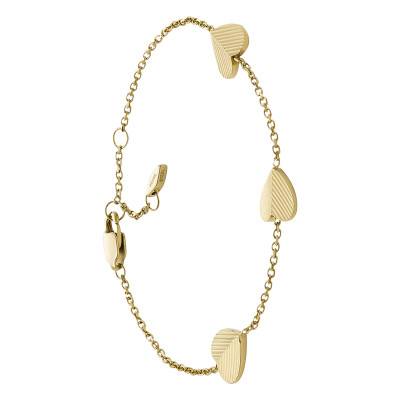 Bracelet Harlow Coeurs en Acier Doré, Longueur 16,51 cm - Fossil