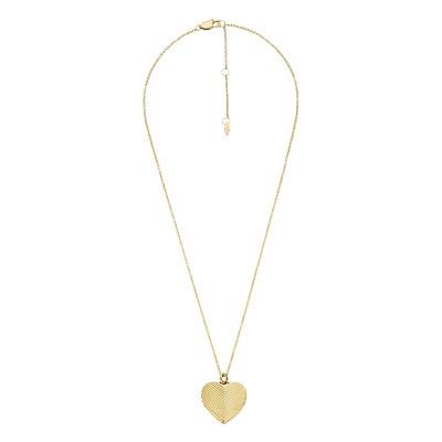 Collier Harlow Coeur en Acier Doré, Longueur 41 cm - Fossil