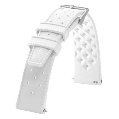 White Tropic Rubber Watch Strap 18mm or 20mm - Bracelet Rochet