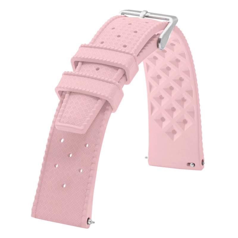 Pale Pink Tropic Rubber Watch Strap in 18mm or 20mm - Bracelet Rochet