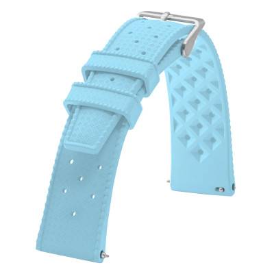 Bracelet de Montre Caoutchouc Tropic Bleu Ciel en 18mm ou 20mm - Bracelet Rochet