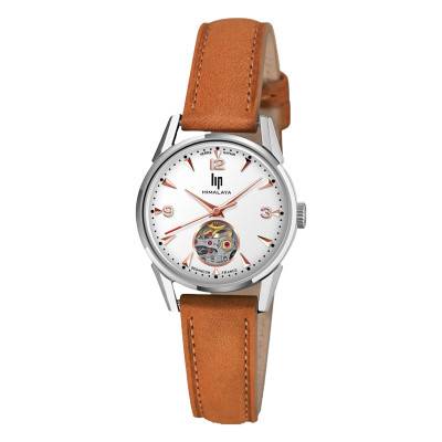 Women's "Beating Heart" Steel Brown Leather Watch 671605 - Lip