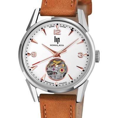 Women's "Beating Heart" Steel Brown Leather Watch 671605 - Lip