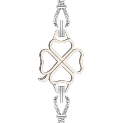 Steel Interchangeable Cord Clover Bracelet, 14 cm to 19 cm Length - Sila Paris