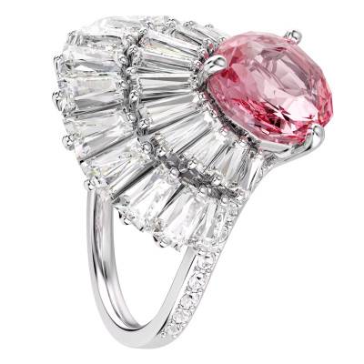 Bague Cocktail Idyllia, Métal Rhodié & Cristaux Rose et Blancs - 5687609 - Swarovski