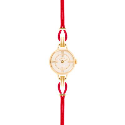 Montre à Bracelet Interchangeable Coloris Or Jaune & Cordon Rouge Passion - Sila Paris
