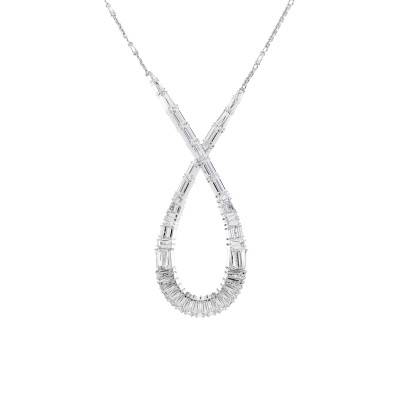 Collier Hyperbola Infini, Métal Rhodié & Cristaux Blancs, Longueur 42 à 49 cm - 5679438 - Swarovski