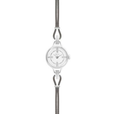 Interchangeable Strap Watch in Steel & Anthracite Cord - Sila Paris