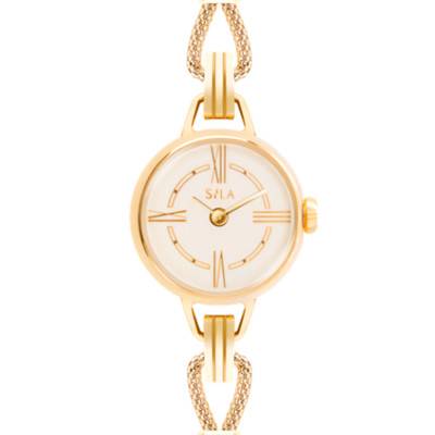 Montre à Bracelet Interchangeable Coloris Or Jaune & Cordon Bleu de Minuit - Sila Paris